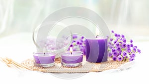 Spa beauty massage health wellness background.Â  Spa Thai therapy treatment aromatherapy for body woman with purple flower nature